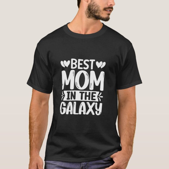 Bästa Mamma i Galaxy Retro Stil T Shirt (Framsida)