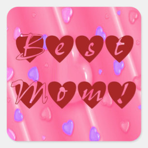 Bästa Mamma i Hearts Fyrkantigt Klistermärke