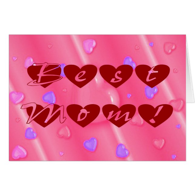 Bästa Mamma i Hearts Hälsningskort (Framsidan Horizontal)