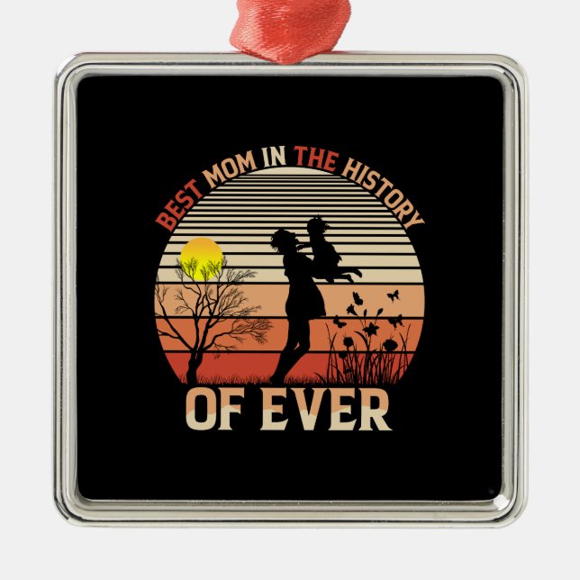 Bästa Mamma i historien Julgransprydnad Metall (Framsidan)