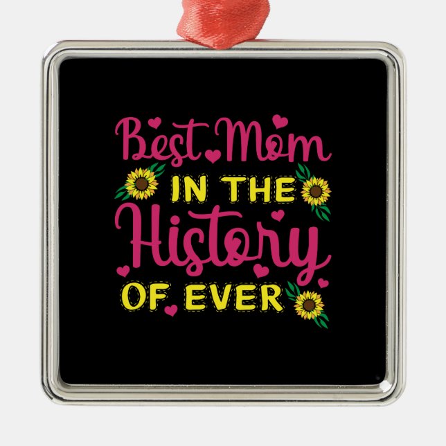 Bästa Mamma i någonsin Julgransprydnad Metall (Framsidan)