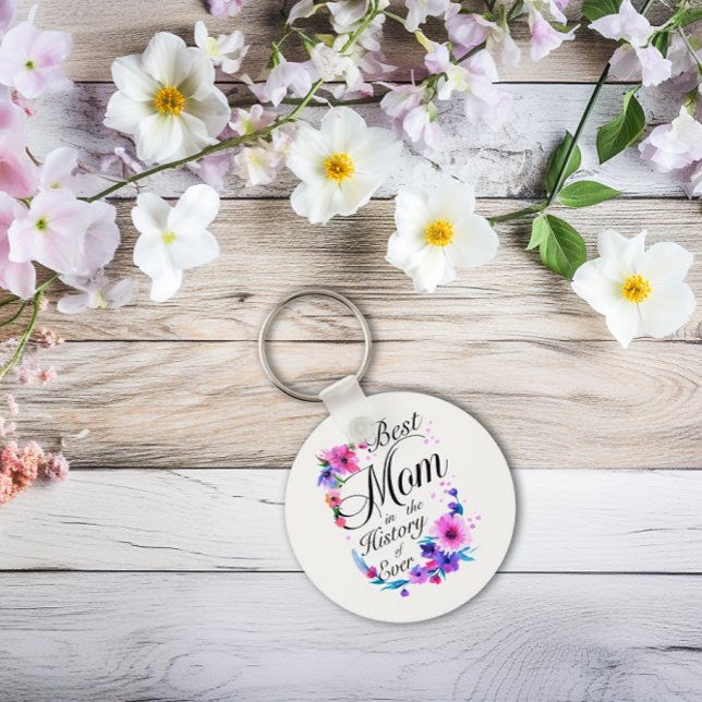 Bästa Mamma i någonsin Nyckelring (Best Mom in the History of Ever Keychain)