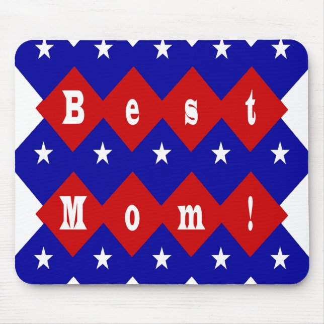 Bästa Mamma i Patriotic Diamond Shape Musmatta (Framsidan)