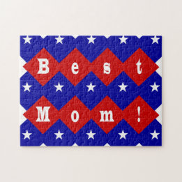 Bästa Mamma i Patriotic Diamond Shape Pussel