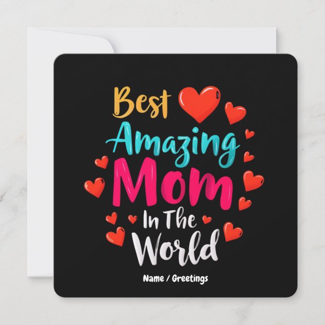 Bästa Mamma i Perfekten för Mamma i världen Inbjudningar (Framsida)