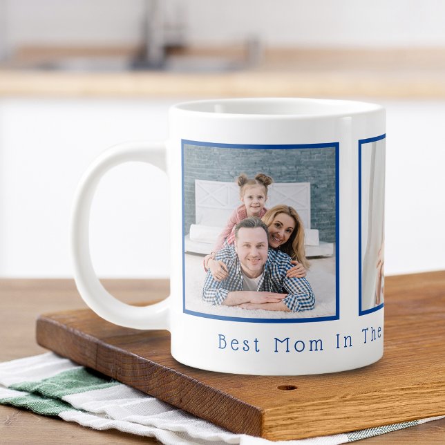 Bästa mamma i världen flerbilder på mors dag jumbo mugg (Mother's Day Best Mom In The World Multi Photo Giant Coffee Mug)