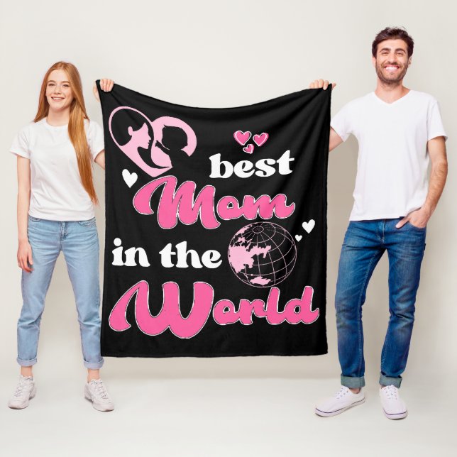 Bästa mamma i världen mors dag fleecefilt (På plats)
