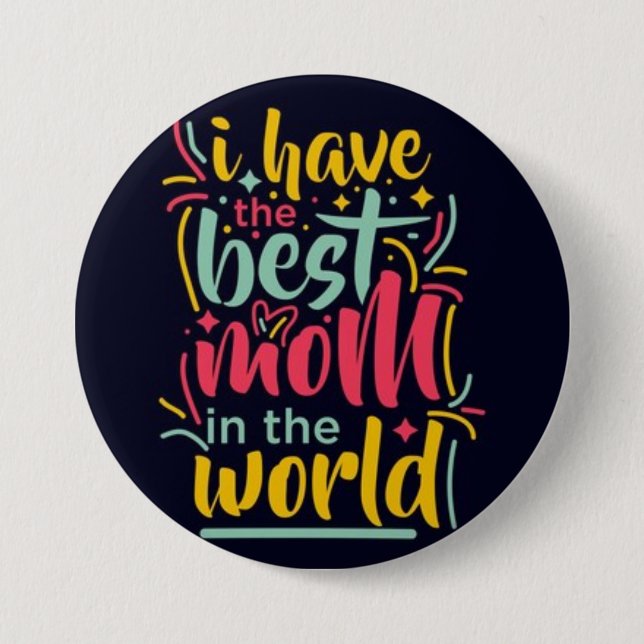 Bästa Mamma i världsknappen" Knapp (Framsida)