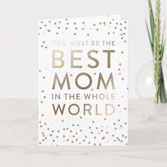 Bästa Mamma i World Mors dag Greeting Card Kort (Framsida)