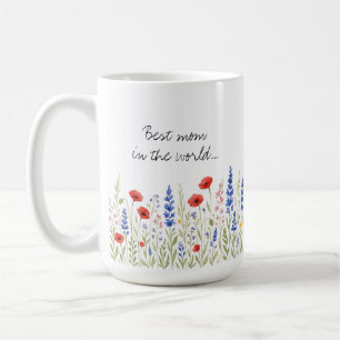 Bästa Mamma i World Mugg med färgstark Wildblomma