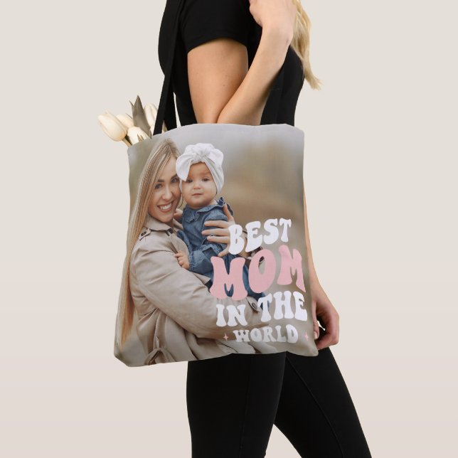 Bästa Mamma i World Photo Tote Bag Tygkasse (Närbild)