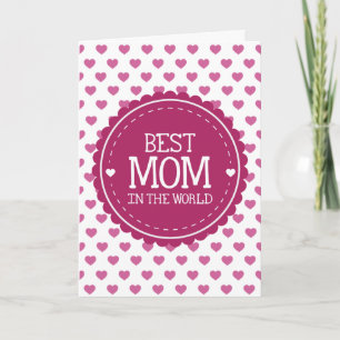Bästa Mamma i World Rosa Hearts and Circle Kort