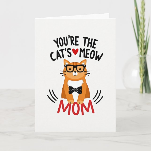 Bästa Mamma Illustration Kattkort Kort (Framsida)