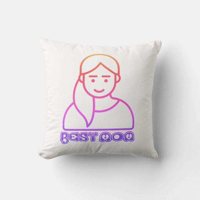 Bästa mamma-illustrationen Dekorativ kudde (Framsida)