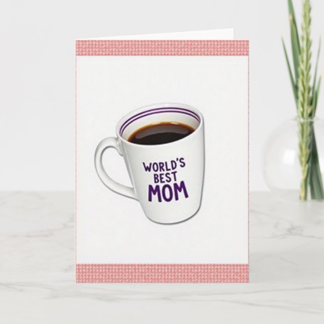 Bästa mamma kaffekopp kort (Framsida)