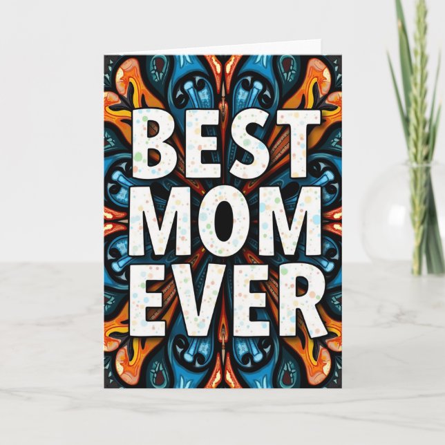 Bästa mamma Konfettikonstkort Kort (Framsida)