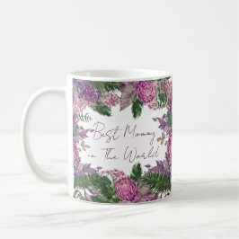 Bästa Mamma Lila blomma Personlig Kaffemugg