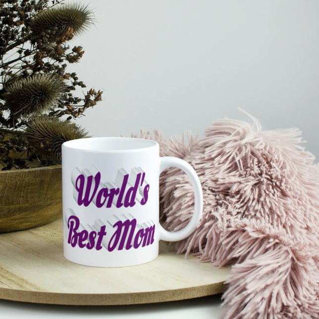 Bästa Mamma lila-halva text Kaffemugg (Skapare uppladdad)