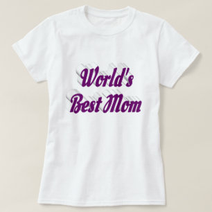 Bästa Mamma lila-text T Shirt