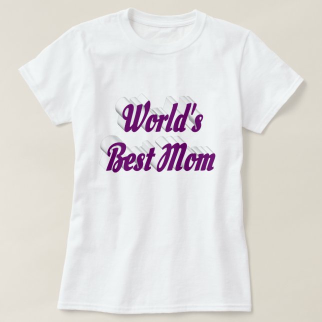 Bästa Mamma lila-text T Shirt (Design framsida)