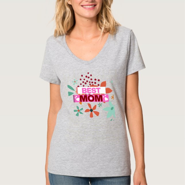 Bästa Mamma Lycklig Mors dag T Shirt (Framsida)