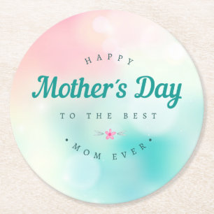 Bästa Mamma Lycklig Mors dag UNDERLÄGG Papper Rund