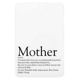 Bästa Mamma, Mamma, Mor Definition Magnet