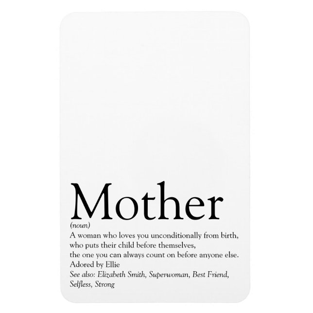 Bästa Mamma, Mamma, Mor Definition Magnet (Vertikal)