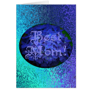 Bästa Mamma med blå bakgrund Hälsningskort