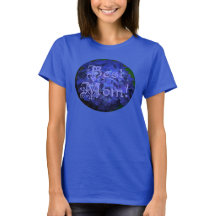 Bästa Mamma med blåfenad bakgrund Dam Shirt