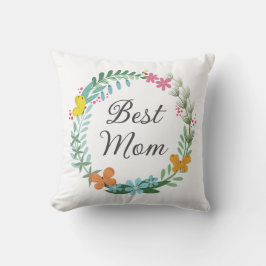 Bästa Mamma Mor Blommigt Butterfly Greenery Wandey Kudde