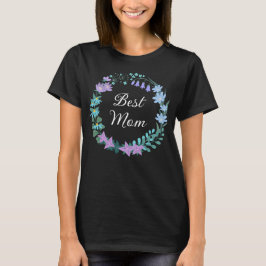 Bästa Mamma Mor-Blommigten Bluebells Greenery Wand T Shirt