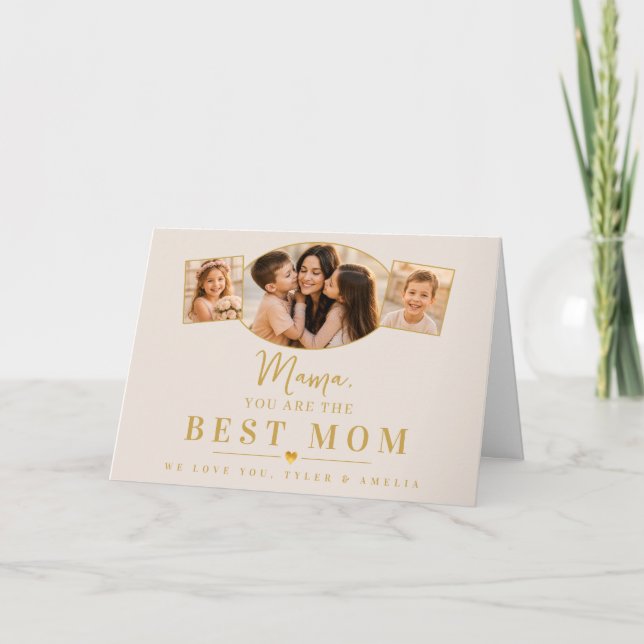 Bästa Mamma Mor Mors Dag Barn Foto Helgkort (Framsida)