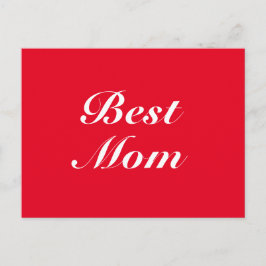 Bästa Mamma, Mor, Mors dag, rött vitt Vykort