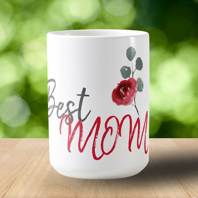 Bästa mamma mors dag akvarell blommig kaffemugg (Skapare uppladdad)