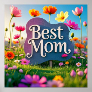 Bästa Mamma Mors dag-Blomsterträdgården Poster