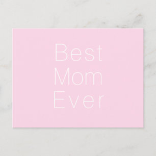 Bästa mamma, Mors dag, Mamma minimalistisk rosa Vykort