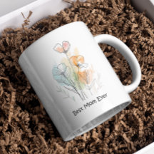 Bästa Mamma Mugg med blommor
