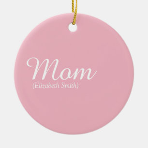 Bästa mamma, mum, mor Definition Rosa Skrift Julgransprydnad Keramik
