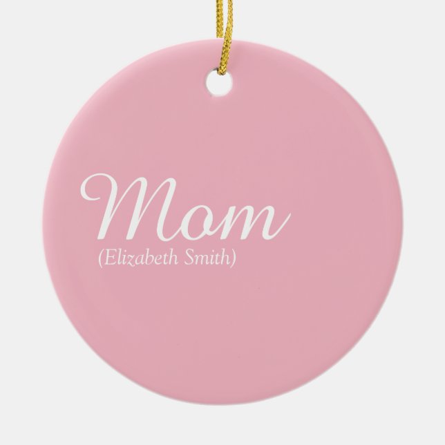 Bästa mamma, mum, mor Definition Rosa Skrift Julgransprydnad Keramik (Framsidan)