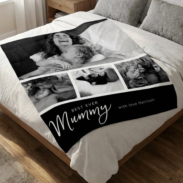 Bästa Mamma Någon Sinnes Foto Collage Fleecefilt (Skapare uppladdad)