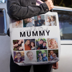 Bästa Mamma Någonsin 12 Fotosammanställning Person Tygkasse