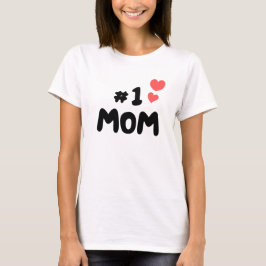 Bästa Mamma någonsin - #1 Mamma med Cute Hearts T Shirt