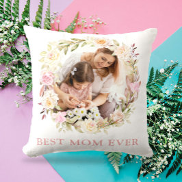 Bästa Mamma någonsin-2-Elegant för fotoBlommigt Kudde