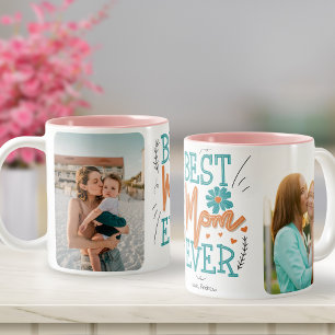 Bästa Mamma någonsin 2-foto Mors dag Två-Tonad Mugg