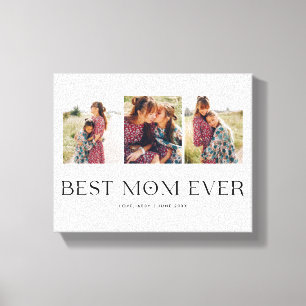 Bästa Mamma någonsin 3-foto-Mors dag Heart Canvastryck