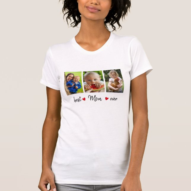 Bästa Mamma någonsin 3-fotoAnpassningsbar T Shirt (Framsida)
