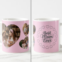 Bästa mamma någonsin 3 hjärta foto present rosa
