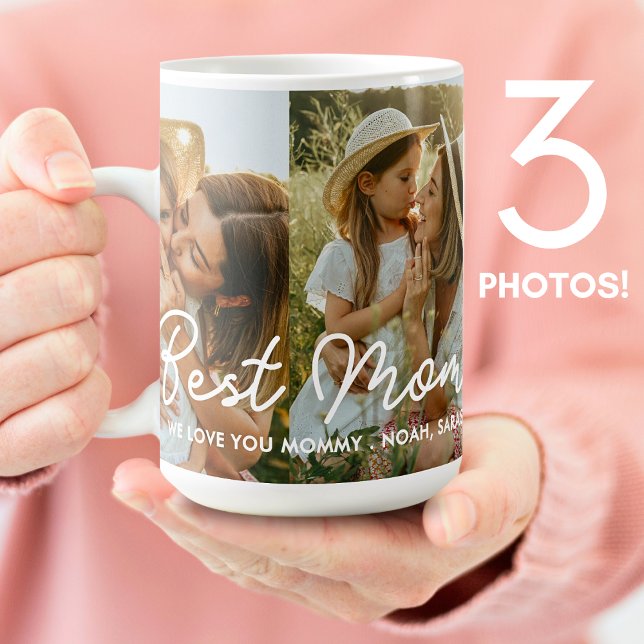 Bästa Mamma någonsin, 3 Photo Collage Mors dag Hea Kaffemugg (Skapare uppladdad)