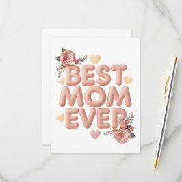 Bästa mamma någonsin 3D blommig design | Present t OSA Kort
